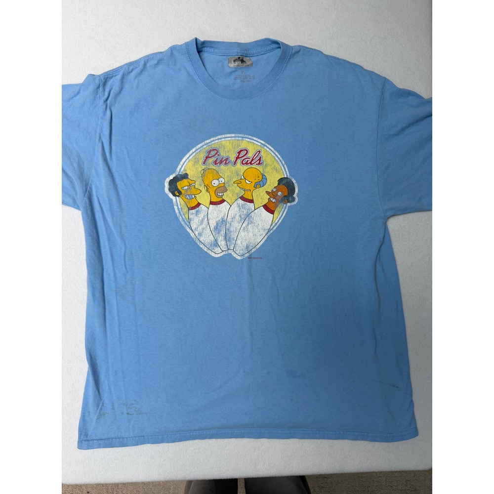 The Simpsons Pin Pals Graphic T-Shirt Blue XL Universal Studios 2015 Fox Mens